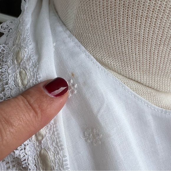 Vintage Handmade Santa Appliqué Bib Apron Christmas Holiday Lace Accents - Picture 14 of 16